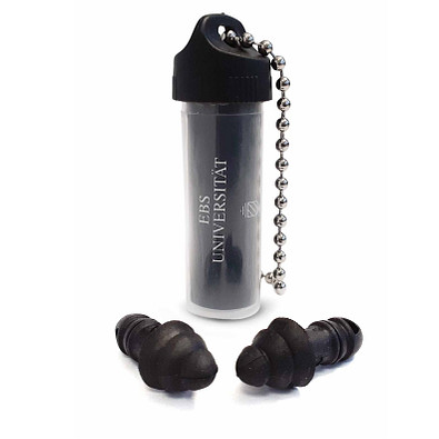 Ohrstöpsel in Kunststoffhülse mit EBS Voll-Logo 